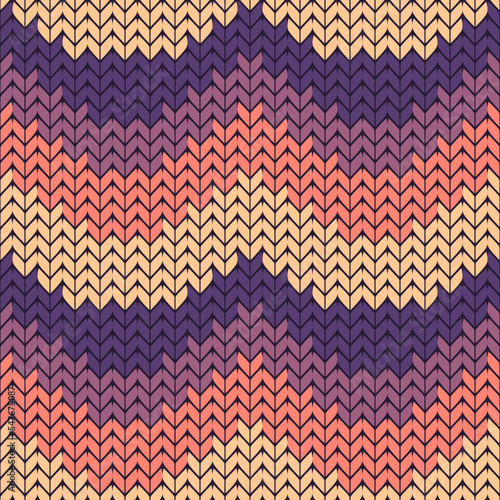 Seamless background with knitted pattern. Knitted fabric. knit stitch crochet.