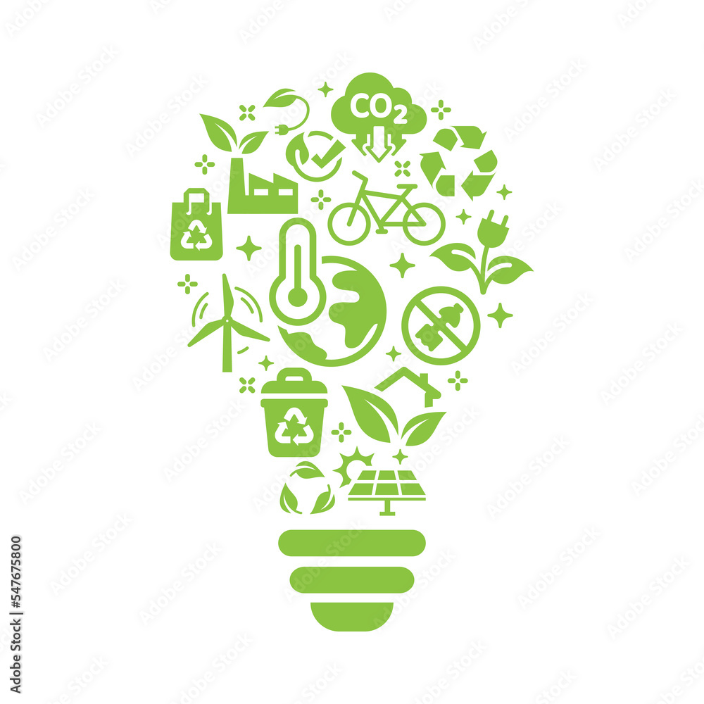 Sustainable, renewable recourses vector template. Ecology, global
