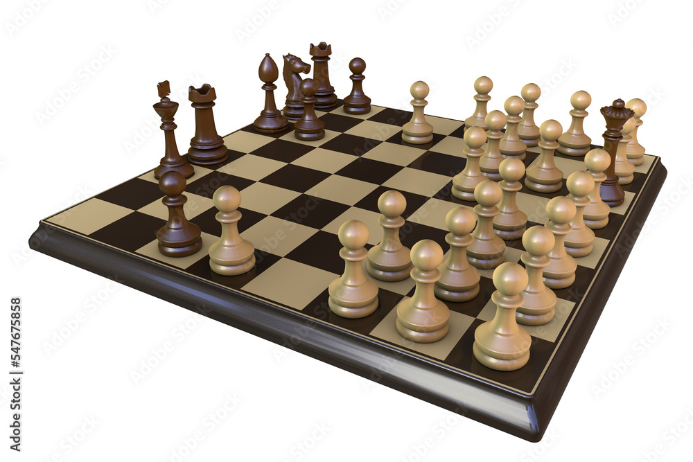 Horde variant of chess, 3D illustration Horde variant of chess, 3D illustration
