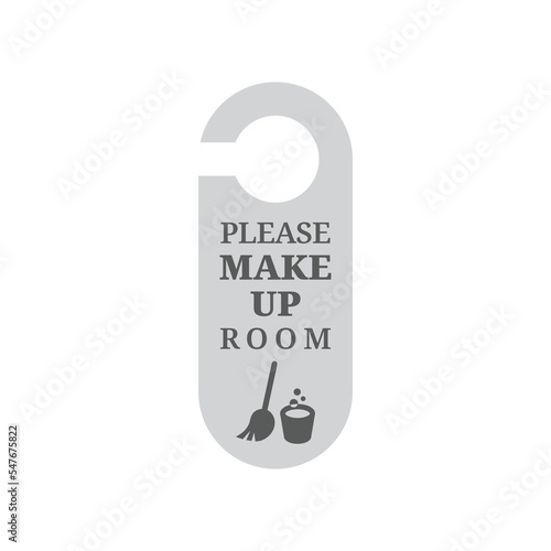 Please clean vector sign. Make up room tag hotel hanger.