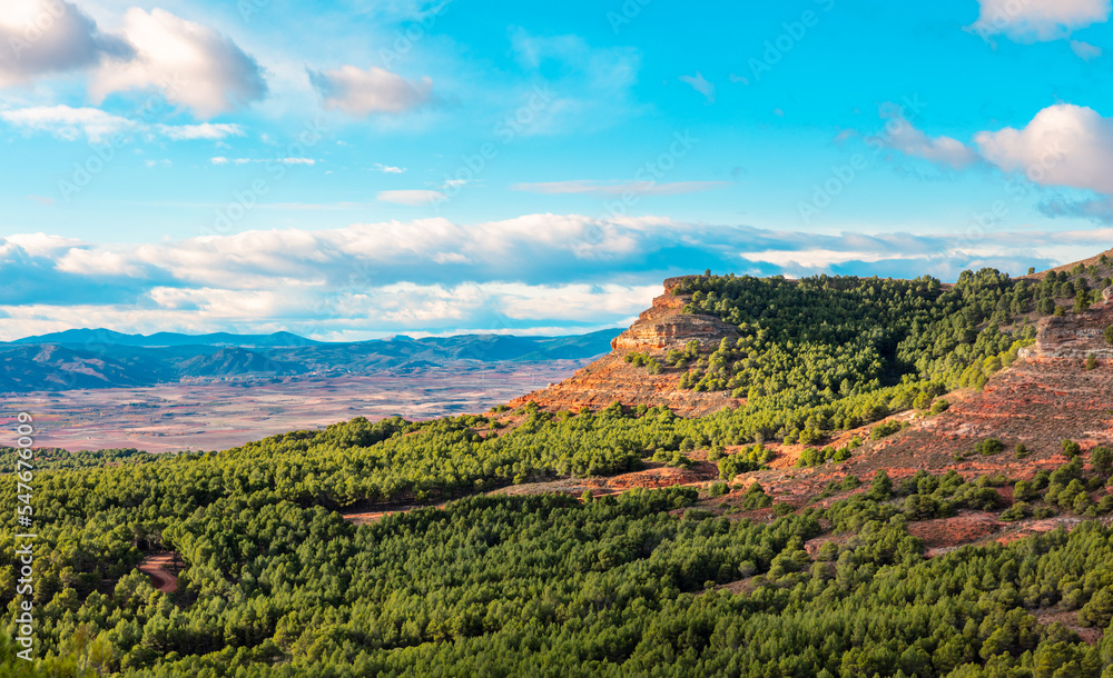 Sierra Armantes landscape,  Aragon in Spain,  Saragossa province