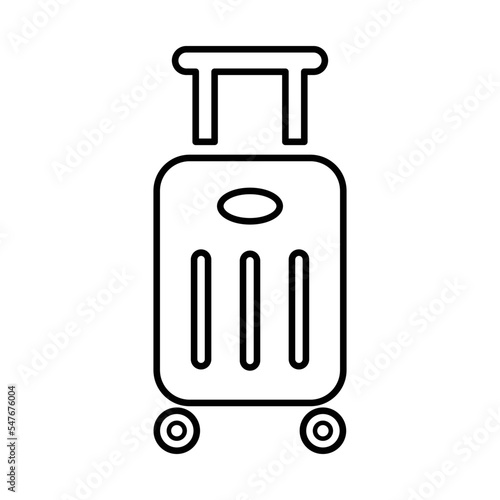 Rolling Suitcase Icon in Line Style