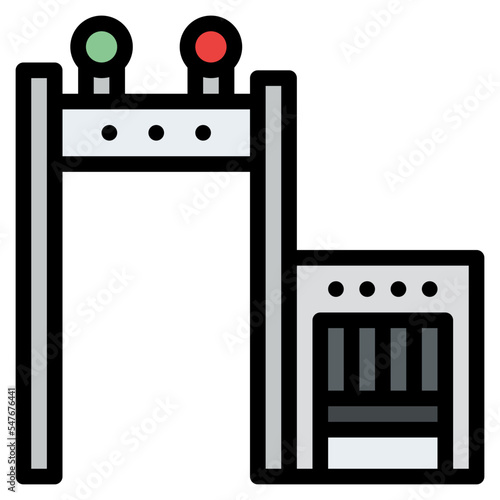 airport scanner machine scanning safety security icon