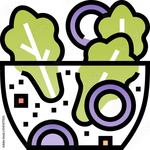 salad filled color line icon