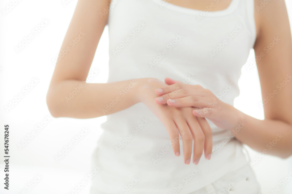Closeup hands of woman applying moisturizer cream and lotion with hands for skin protection, skincare and cosmetic, treatment and bodycare for hygiene, touch hands with smooth, skin care concepts. Closeup hands of woman applying moisturizer cream and lotion with hands for skin protection, skincare and cosmetic, treatment and bodycare for hygiene, touch hands with smooth, skin care concepts.