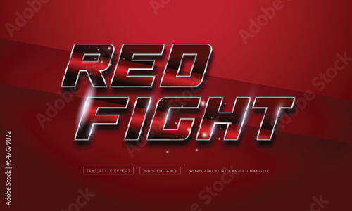 red fight text effect free download editable