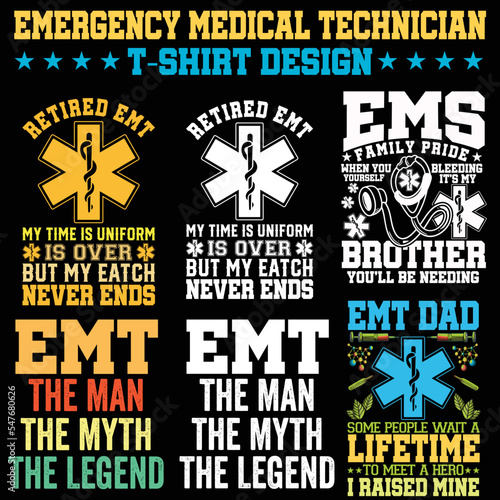 Emergency Medical Technician bundle t-shirt design