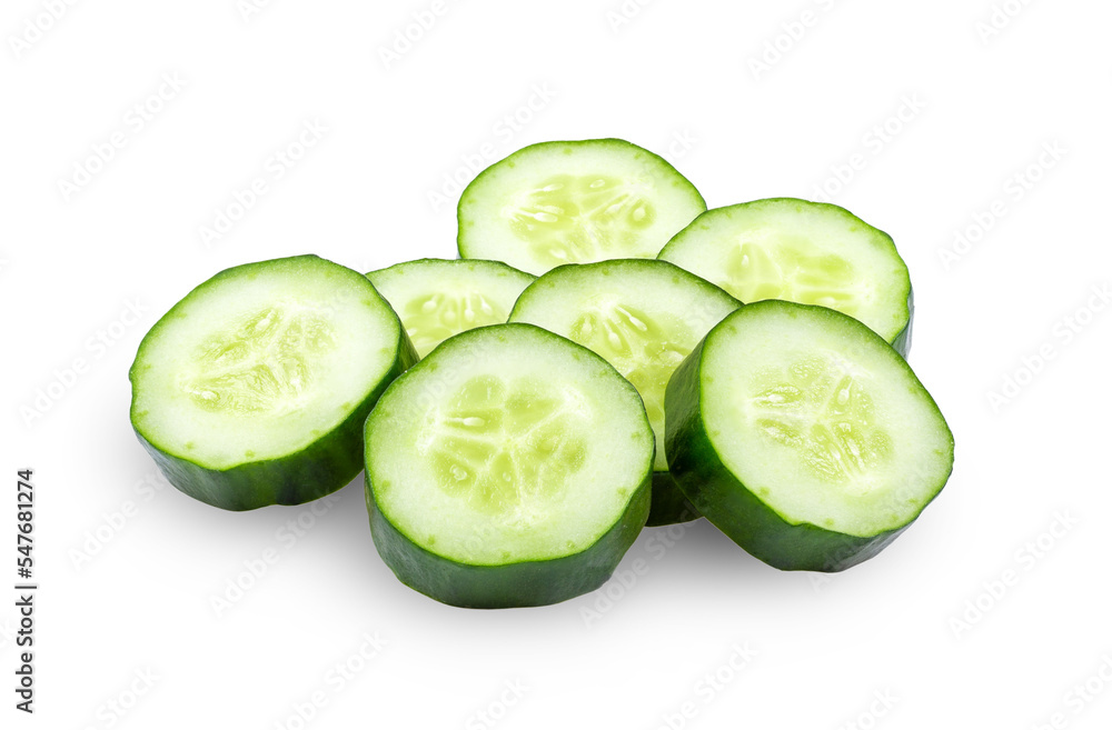 Fresh cucumber slices isolated on transparent png Fresh cucumber slices isolated on transparent png