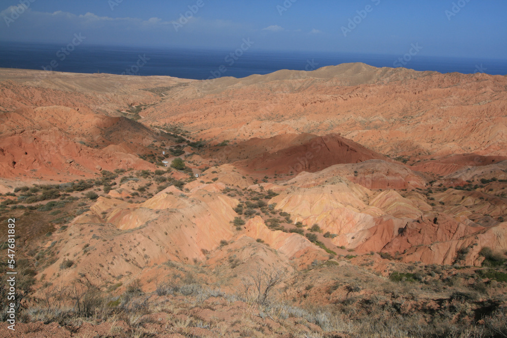 Fairy Tale Canyon on the southern shore of Issyk-Kul Lake, Kyrgyzstan.