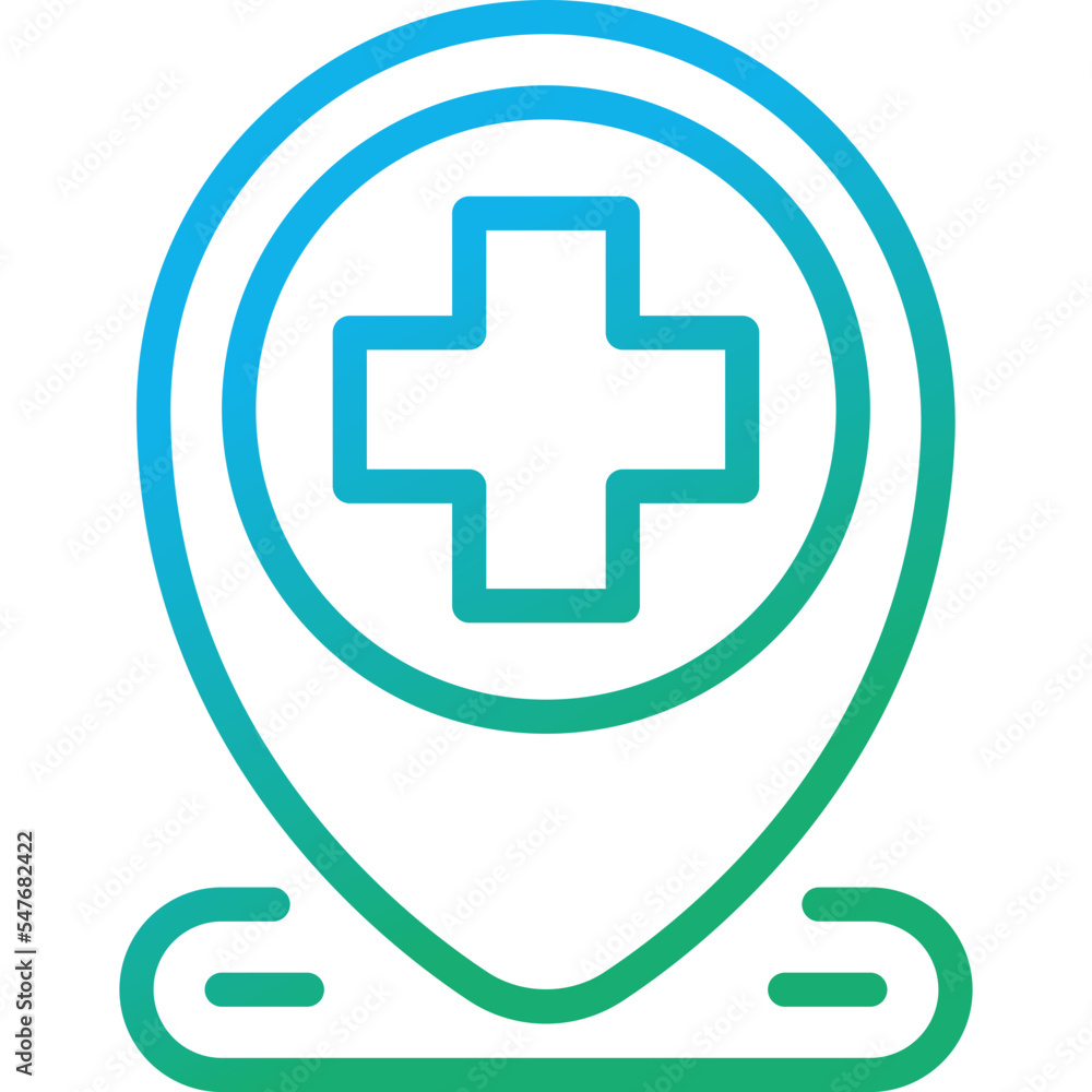 Fototapeta premium location gradient line icon