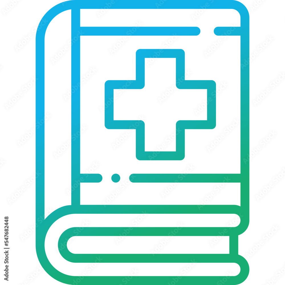 medical handbook gradient line icon medical handbook gradient line icon