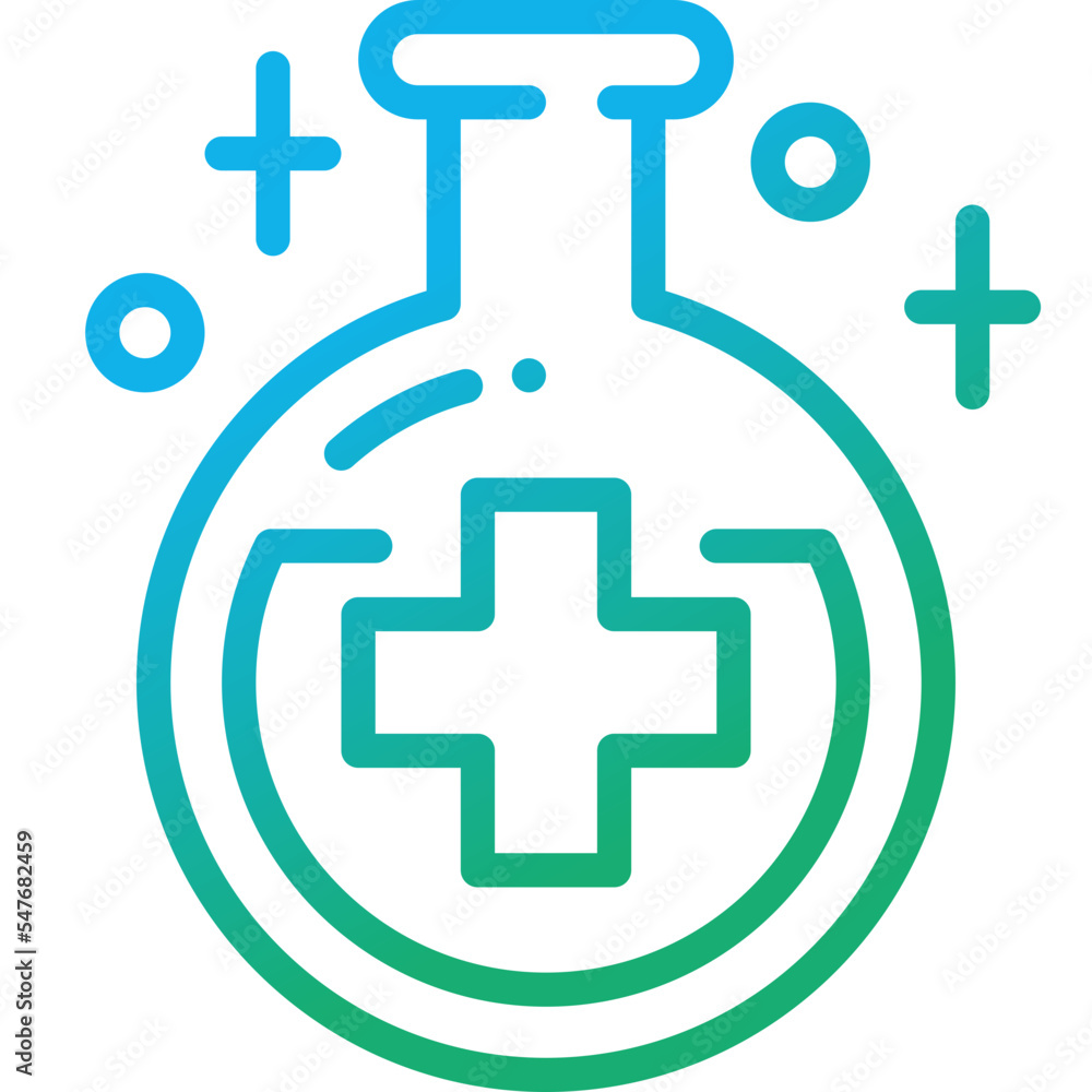 Obraz premium medical lab gradient line icon