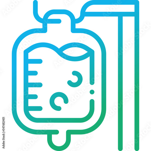 iv bag gradient line icon
