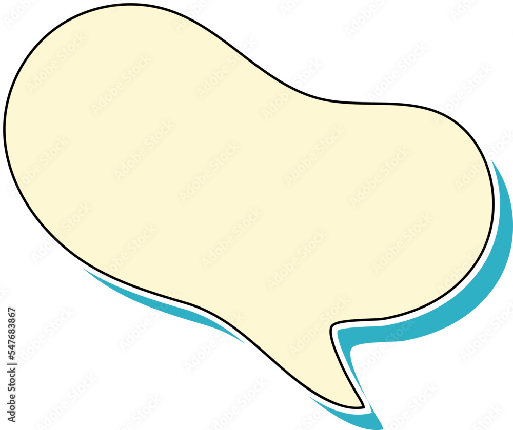 Cute doodle yellow speech bubble hand drawn for decoration Cute doodle yellow speech bubble hand drawn for decoration