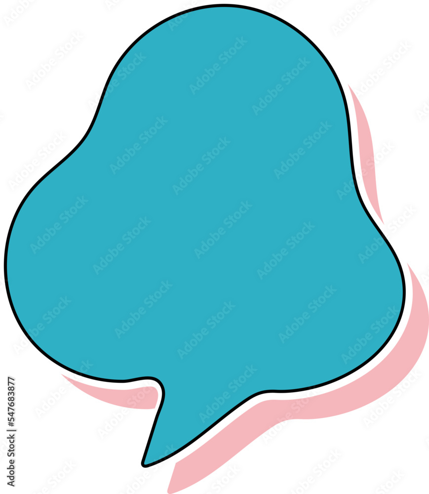 Cute doodle blue speech bubble hand drawn for decoration Cute doodle blue speech bubble hand drawn for decoration