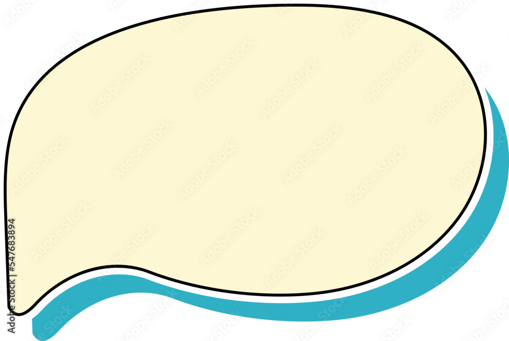 Cute doodle yellow speech bubble hand drawn for decoration Cute doodle yellow speech bubble hand drawn for decoration