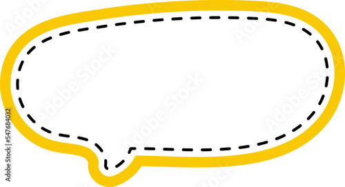 Cute doodle yellow speech bubble hand drawn for decoration