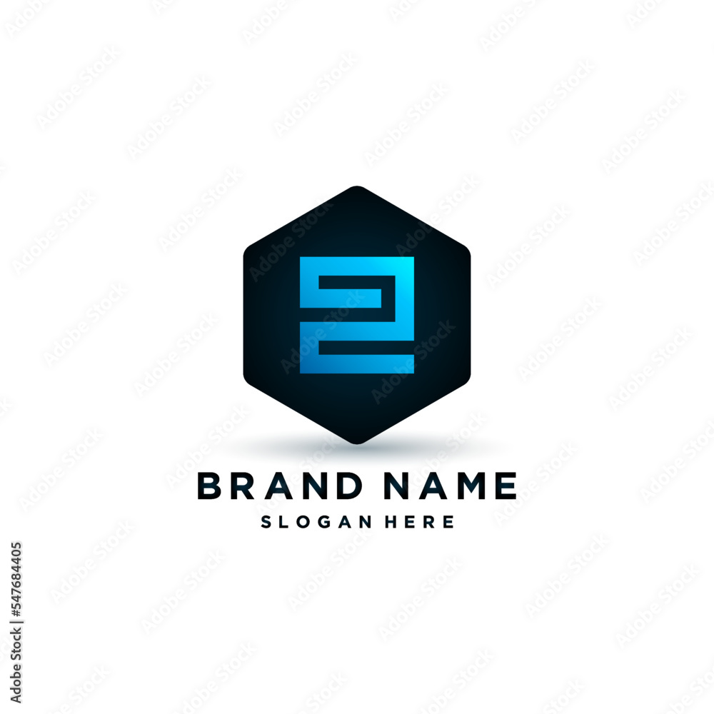 Obraz premium Abstract People Logo. Blue And Black Geometric Shape With Human Icon Inside Isolated On White Background. Flat Vector Logo Design Template Element.