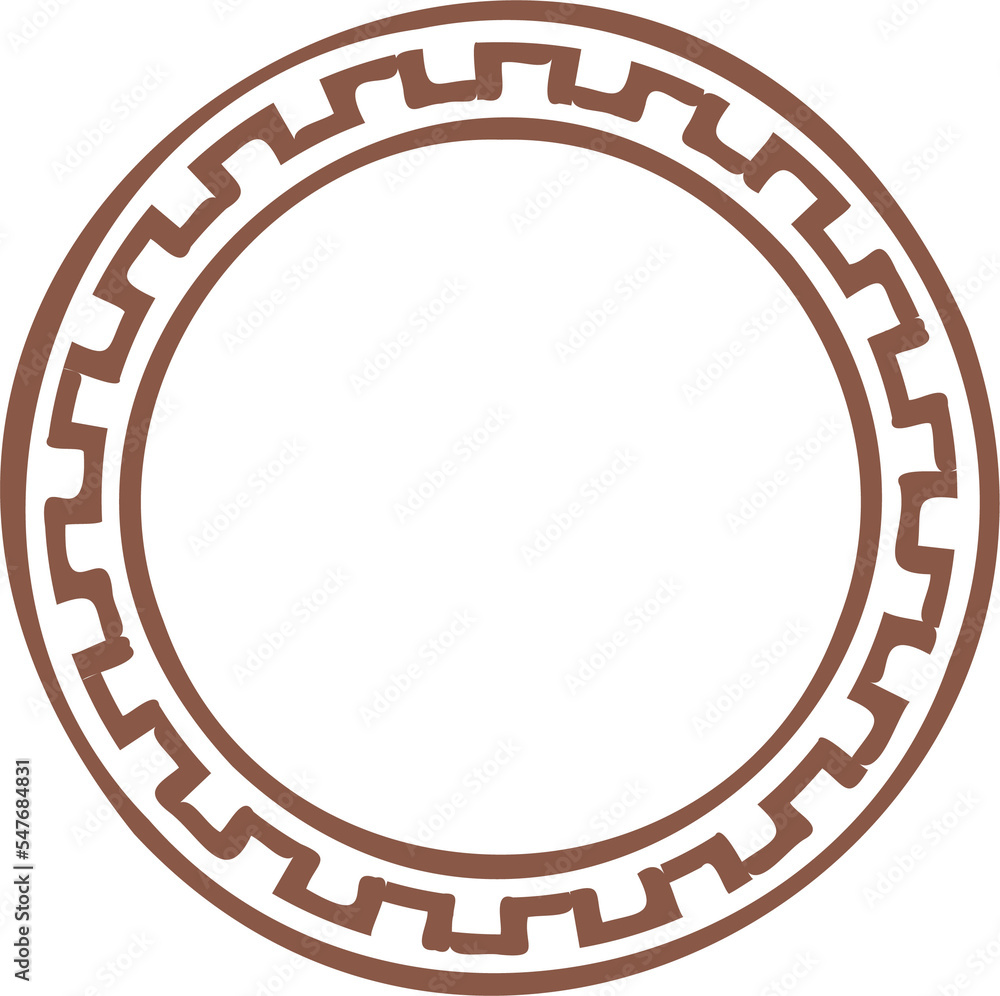 Circle Greek frame. Round meander border. Decoration elements pattern. Circle Greek frame. Round meander border. Decoration elements pattern.