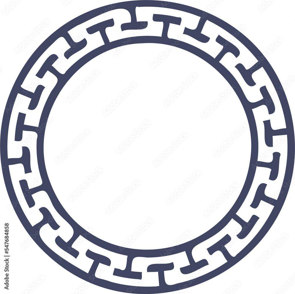 Circle Greek frame. Round meander border. Decoration elements pattern. Circle Greek frame. Round meander border. Decoration elements pattern.