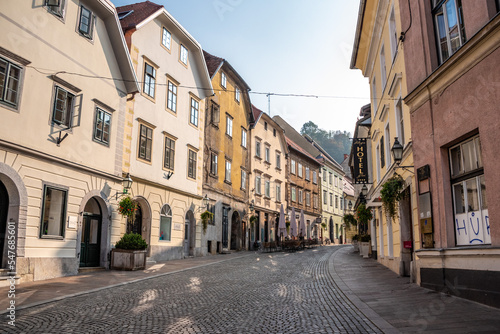 Street Gornji trg in downtown Ljubljana  Slovenia