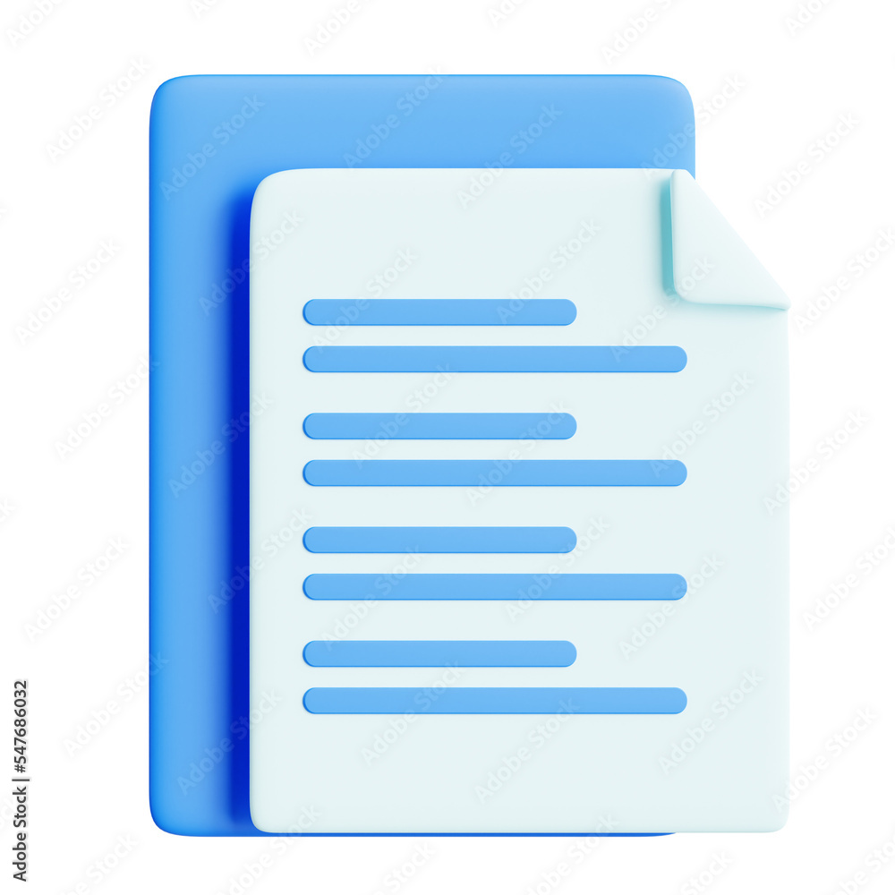 document 3d render illustration document 3d render illustration