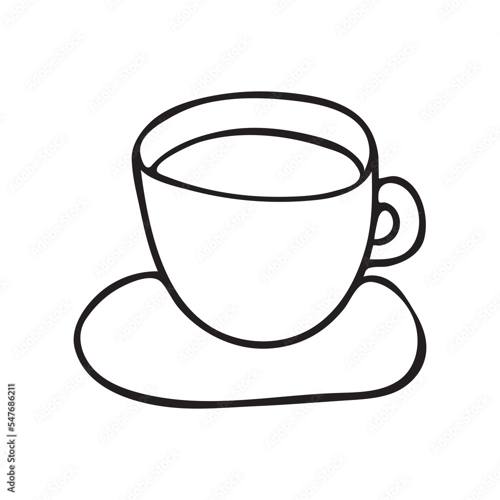 Cup of coffee hand drawn in doodle style Cup of coffee hand drawn in doodle style