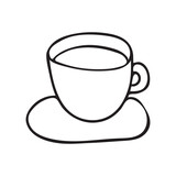 Cup of coffee hand drawn in doodle style