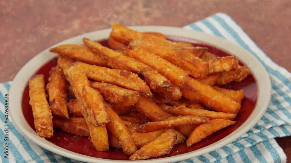gros plan de frites de patate douce gros plan de frites de patate douce