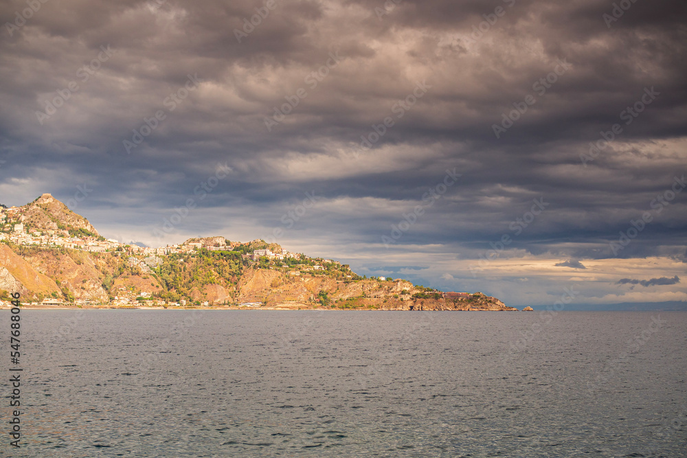 Taormina beach and sea
