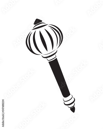 Gadha weapon vector isolated. Lord hanuman weapon icon, gada.