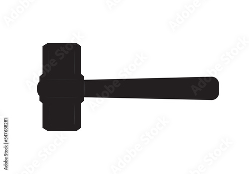 Mallet or hammer vector isolated on white. Judge's gavel icon.