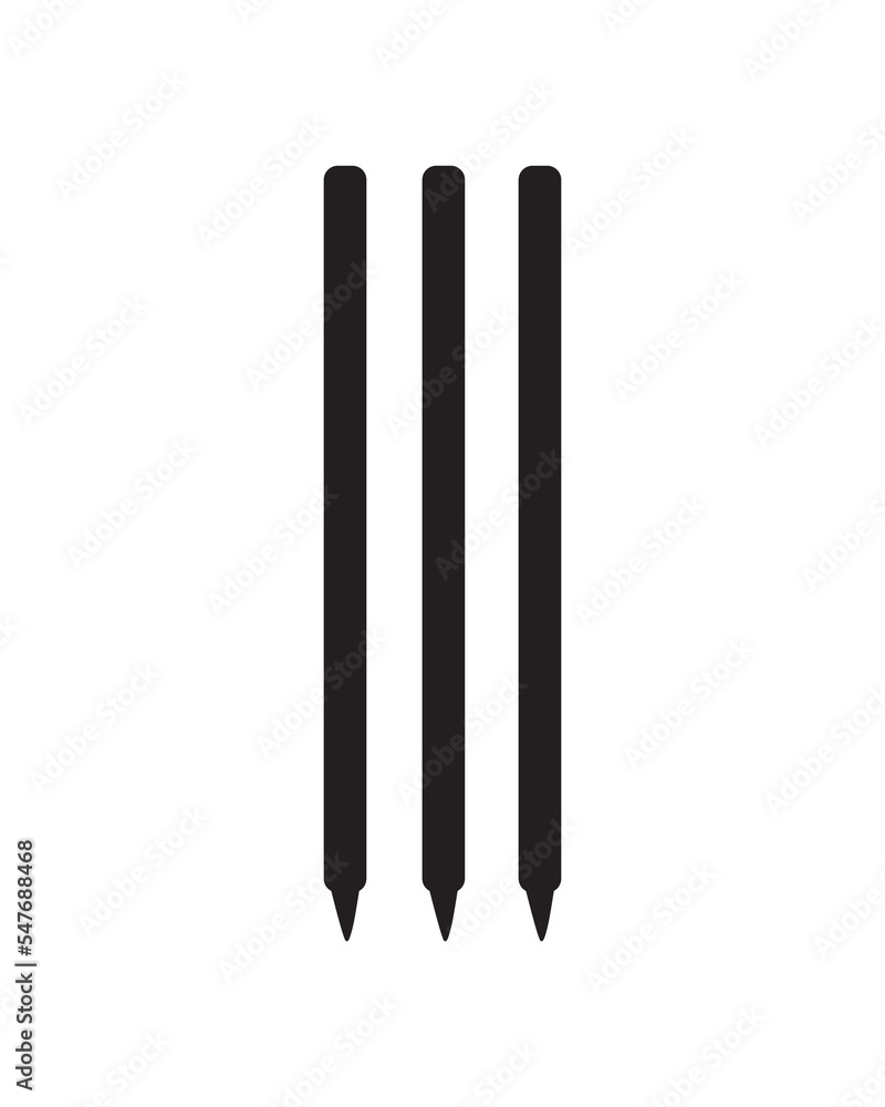 Wickets used in cricket vector isolated on white. Wickets used in cricket vector isolated on white.