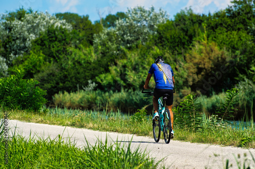 person riding a bike