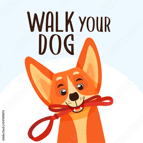 Walk Your Dog Month Event. People walking with a dog