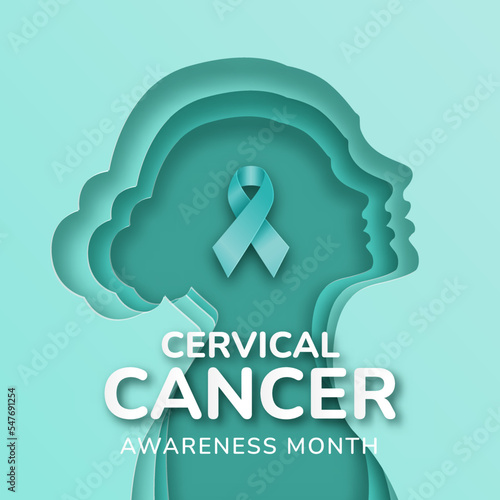 Cervical Cancer Awareness Month Illustration Design on January photo