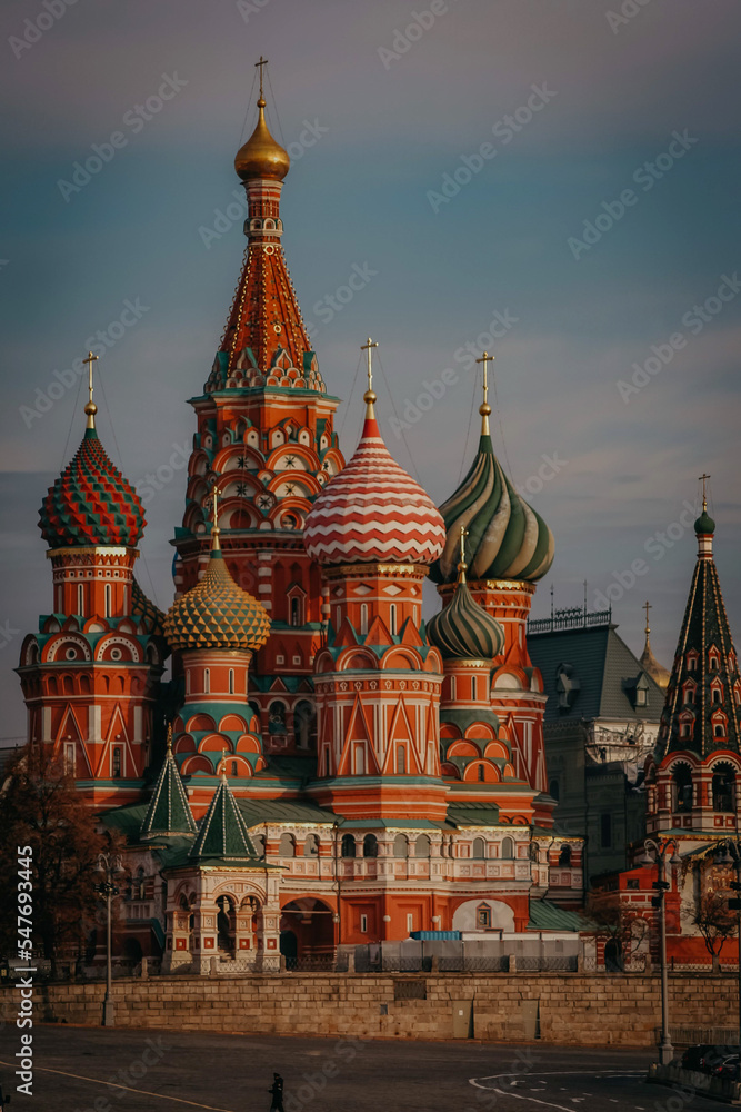 St. Basil's cathedral on red square in Moscow