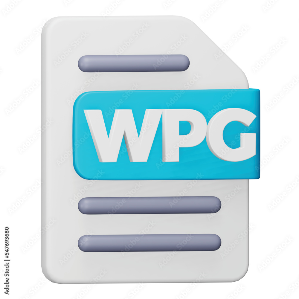 Wpg file format 3d rendering isometric icon. Wpg file format 3d rendering isometric icon.