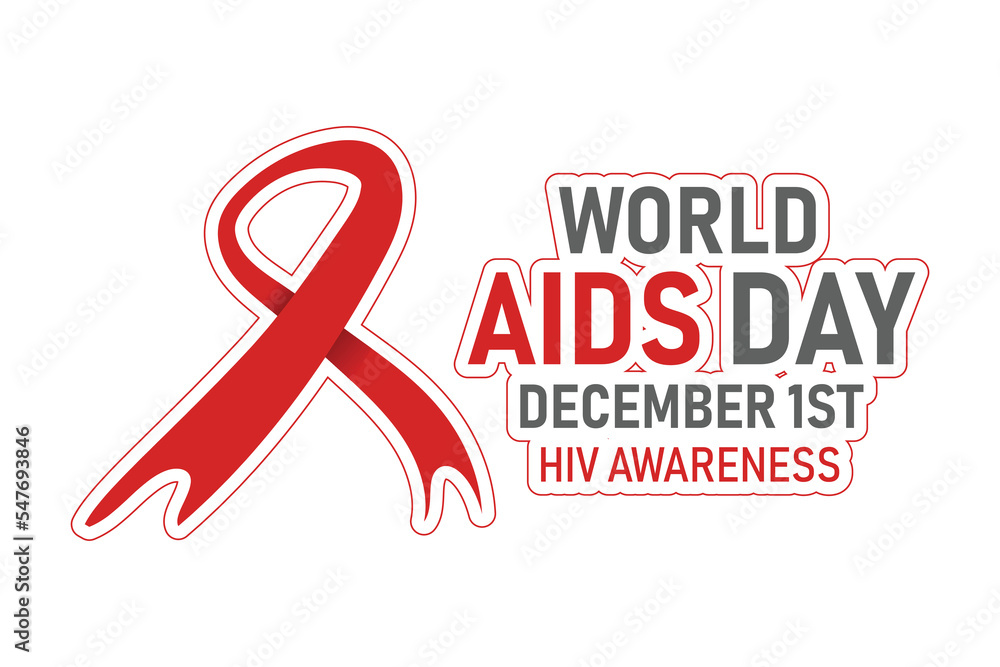 Flat world aids day badge HIV awareness Flat world aids day badge HIV awareness