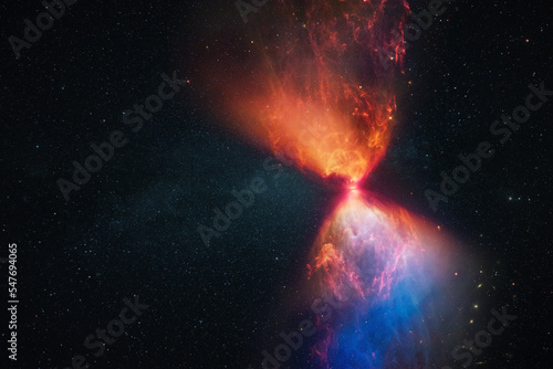 New star is born in outer space. Stars, space, dark, constellations and explosion photo