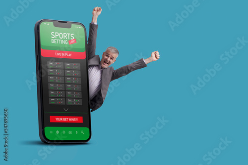 Photo Online sport betting game on smartphone