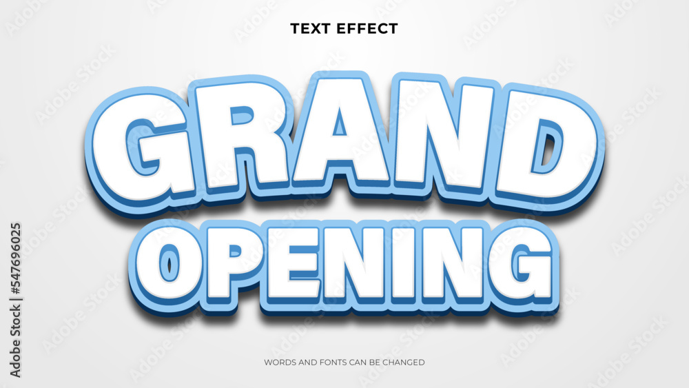 grand opening text effect, editable text effect