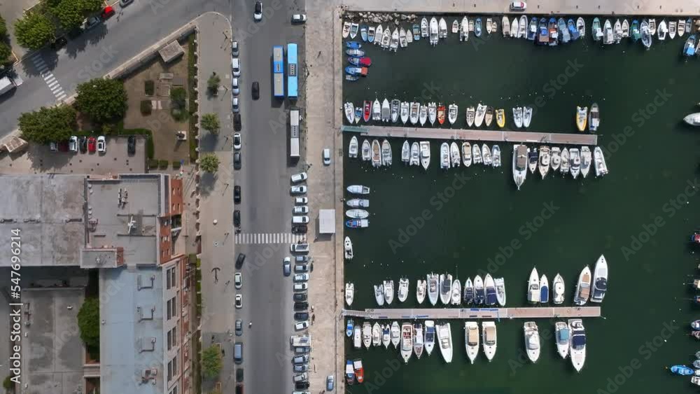 Aerial panoramic view of Trapani harbor, Sicily, Italy. Beautiful holiday town in Italy. Aerial panoramic view of Trapani harbor, Sicily, Italy. Beautiful holiday town in Italy.