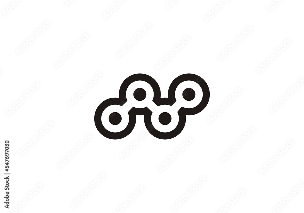 Fototapeta premium initial letter logo N with dots initial company icon business logo background illustration
