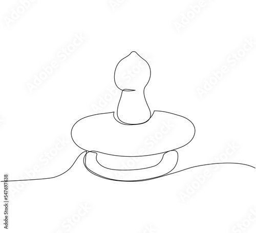Pacifier, nipple one line art. Continuous line drawing of baby, newborn, child, baby accessories, first teeth, health, bite, sedation.