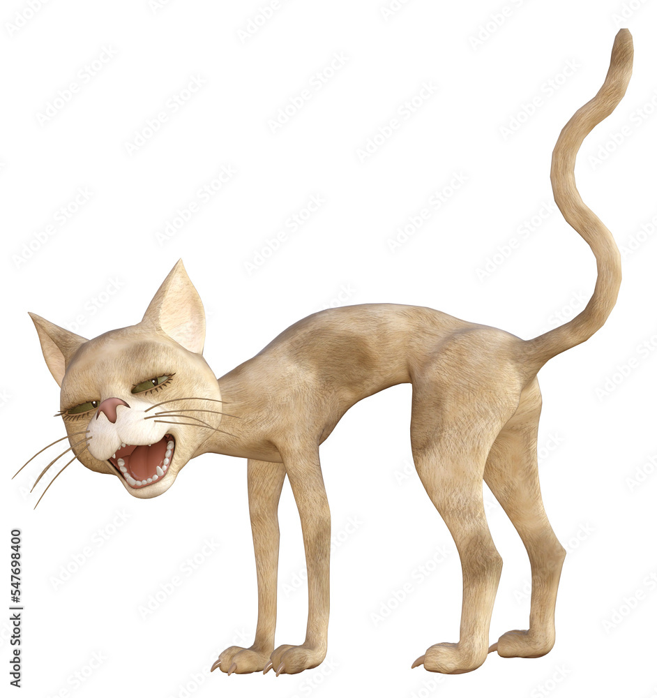 Naklejka premium Ginger Cat 3D PNG Illustration 7