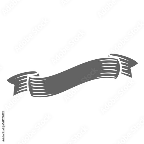 Award ribbon glyph icon vector illustration. Silhouette of wavy winners badge for anniversary congratulation text, title flag of curve tape, ribbon decoration template and premium retro emblem