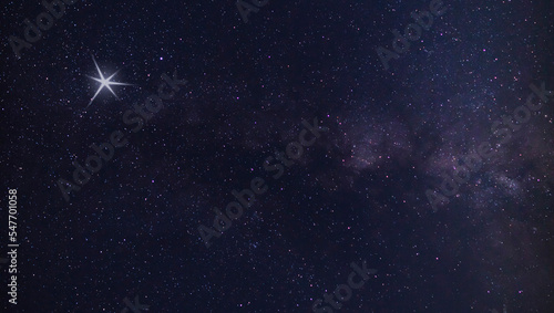 Christmas star rising near the Milky Way photo