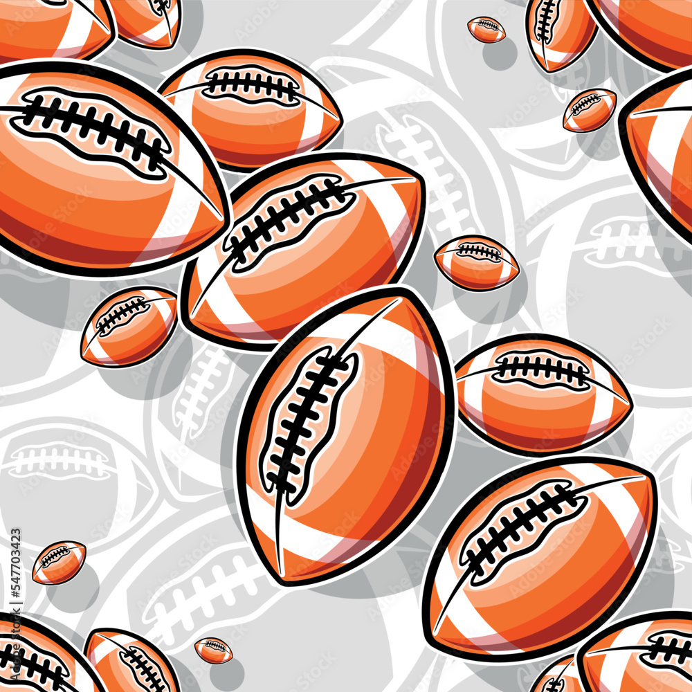 Vettoriale Stock American football Seamless pattern vector art image. Rugby  balls repeating tile background wallpaper texture design. | Adobe Stock