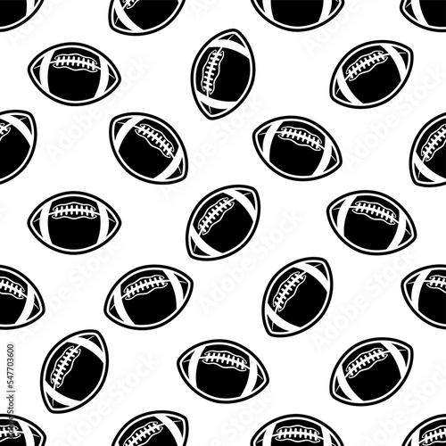 Rugby balls seamless pattern background image. American football repeating tile background wallpaper texture design vector art.